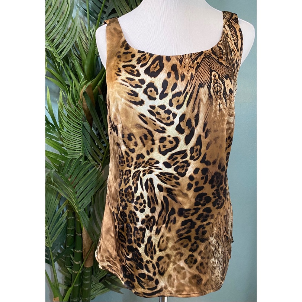Lucetta silk leopard print sleeveless top